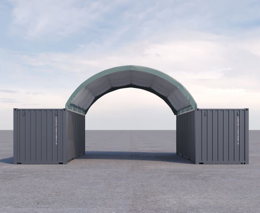 20&rsquo; x 20&rsquo; Fabric Container Shelter - Port Shipping Containers