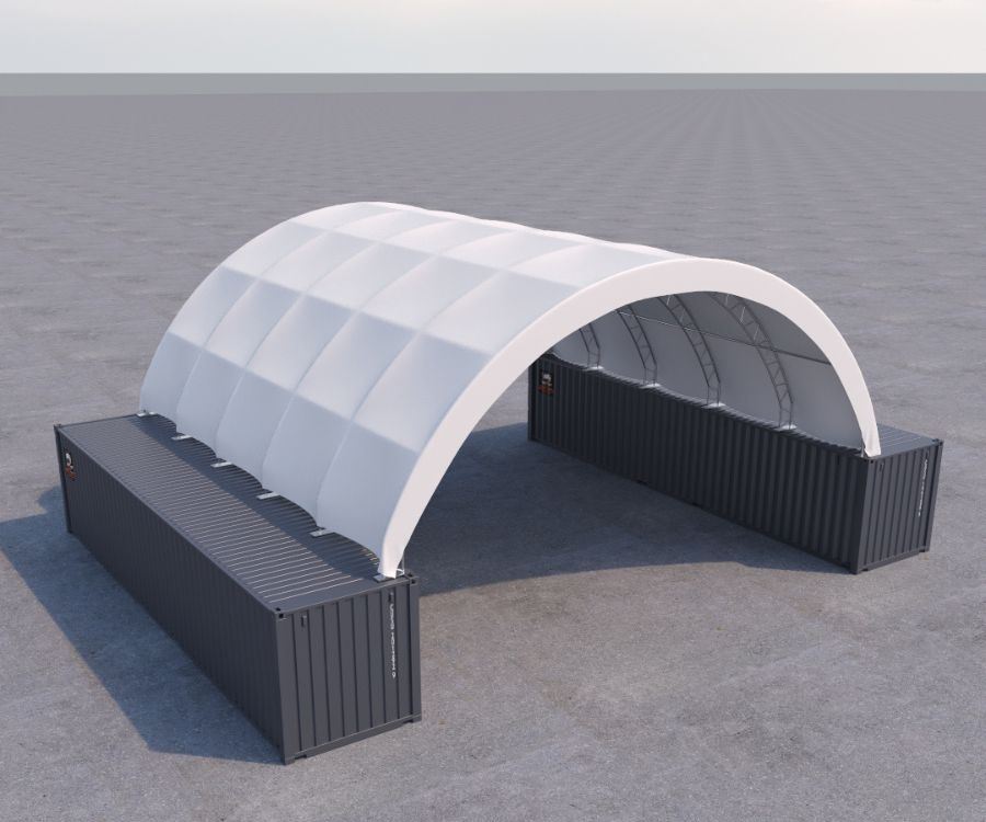 40&rsquo; x 40&rsquo; Fabric Container Shelter - Port Shipping Containers