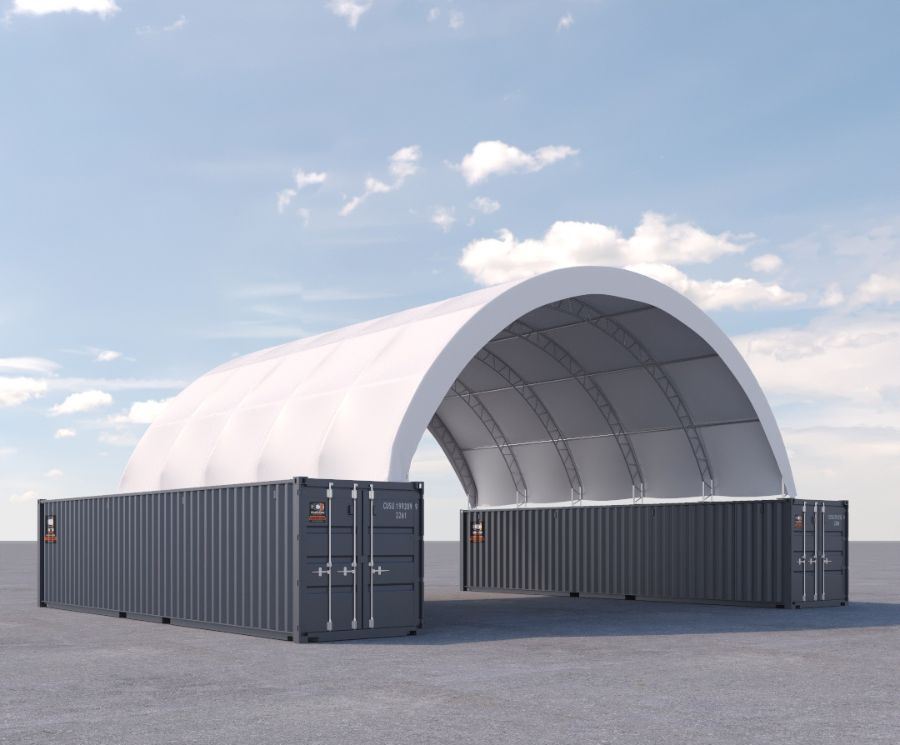 40&rsquo; x 40&rsquo; Fabric Container Shelter - Port Shipping Containers