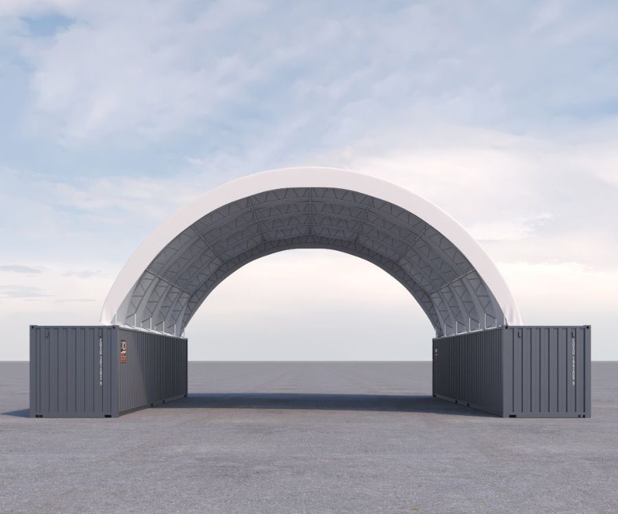 40&rsquo; x 40&rsquo; Fabric Container Shelter - Port Shipping Containers
