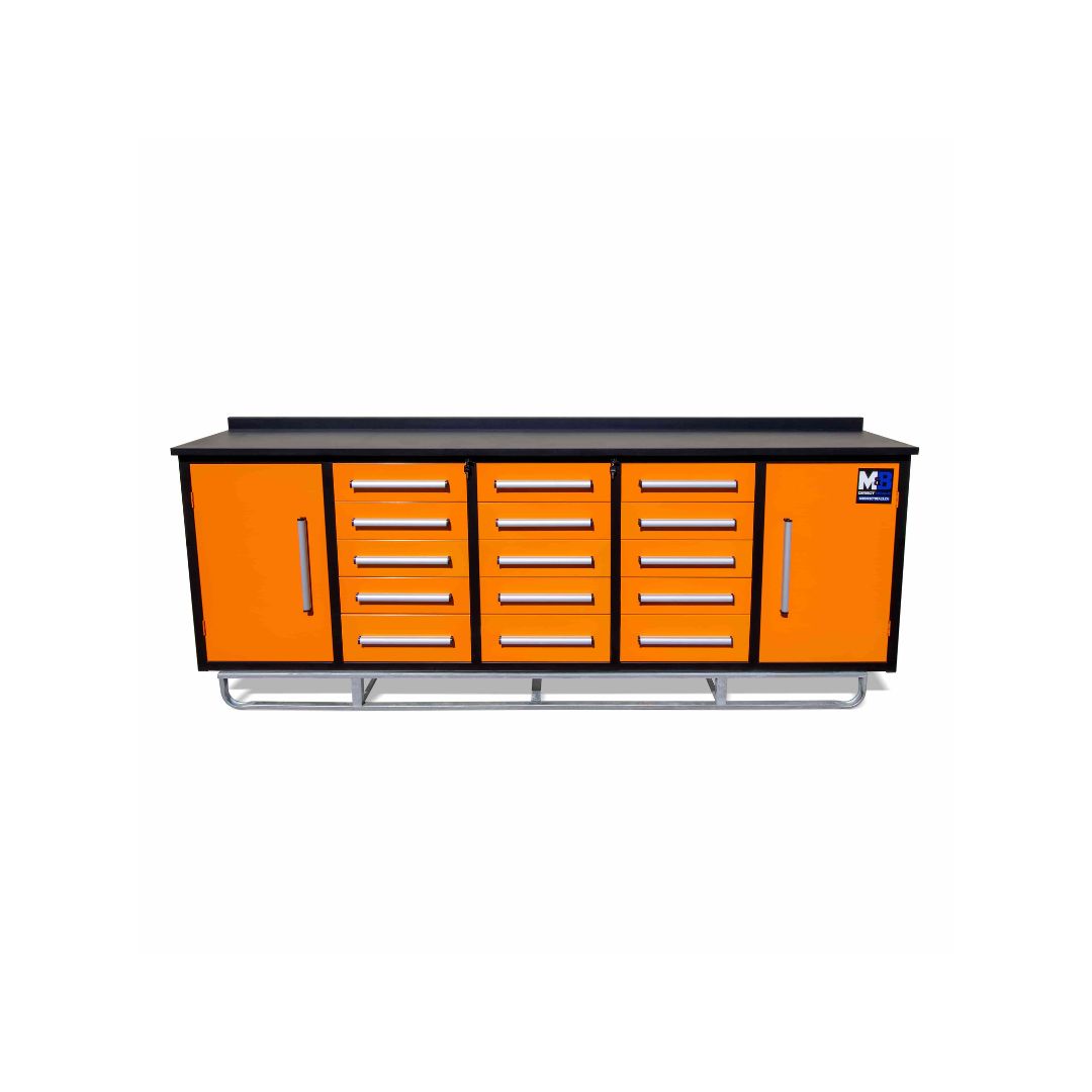 M&B | 10&rsquo; Workbench Cabinet with 15 Drawers - Port Shipping Containers