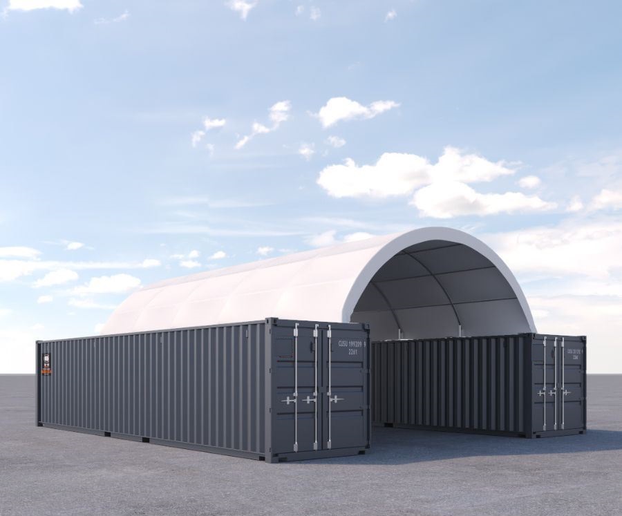 20&prime; x 40&prime; Fabric Container Shelter - Port Shipping Containers
