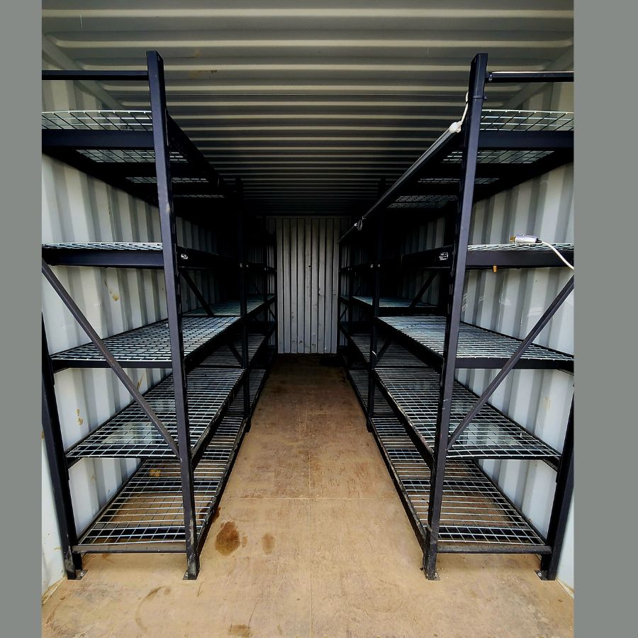 20&rsquo; New (1-Trip) Container w/ Shelving on BOTH sides - Port Shipping Containers