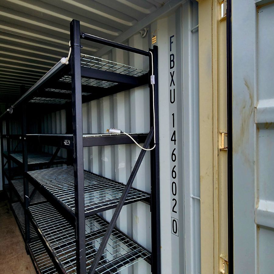 20&rsquo; New (1-Trip) Container w/ Shelving on BOTH sides - Port Shipping Containers
